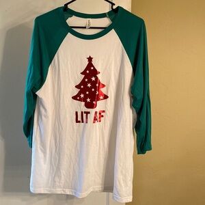 Bella Canvas LIT AF 3/4 sleeve t shirt